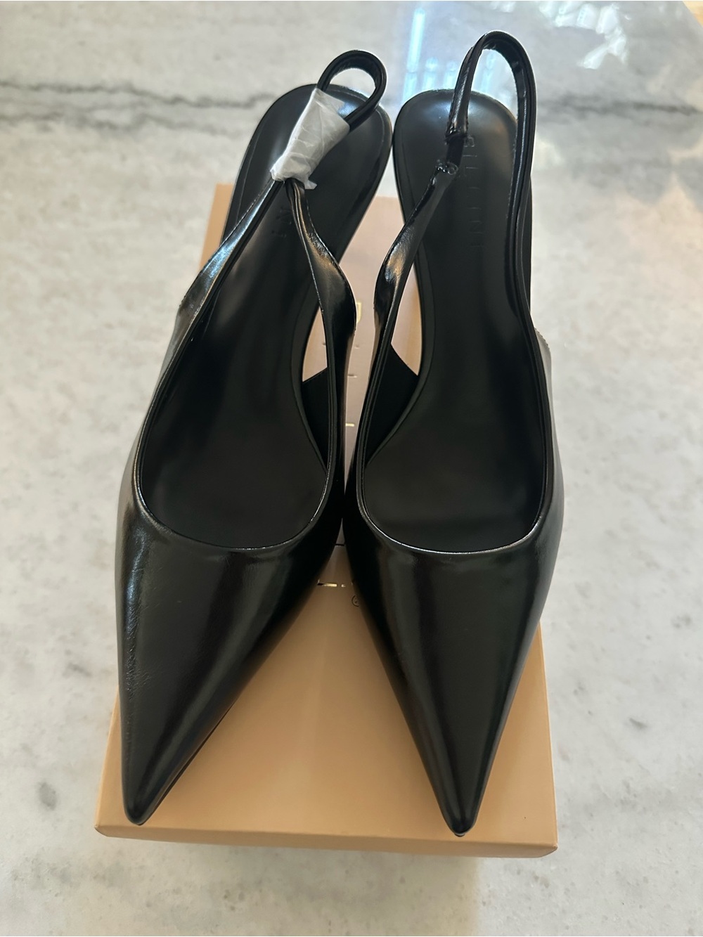 Billini Oskanna Black Shine Pointed Slingback Pumps 8